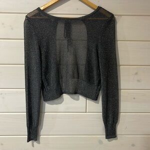 Mesh open back glitter top